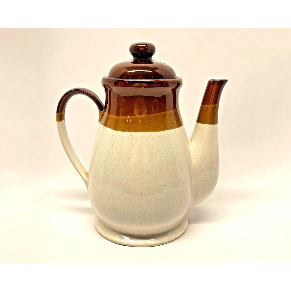 MCM Vintage Gailstyn-Sutton Brittany Ceramic Coffee/Tea Pot Brown Drip Glaze 70s